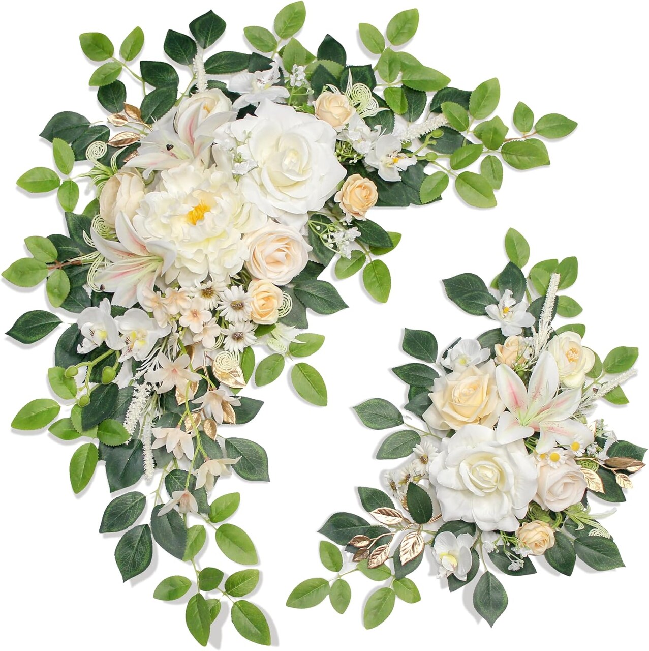 Pack of 2 Wedding Arch, Artificial Flowers, Wedding Decor,Flower Garland